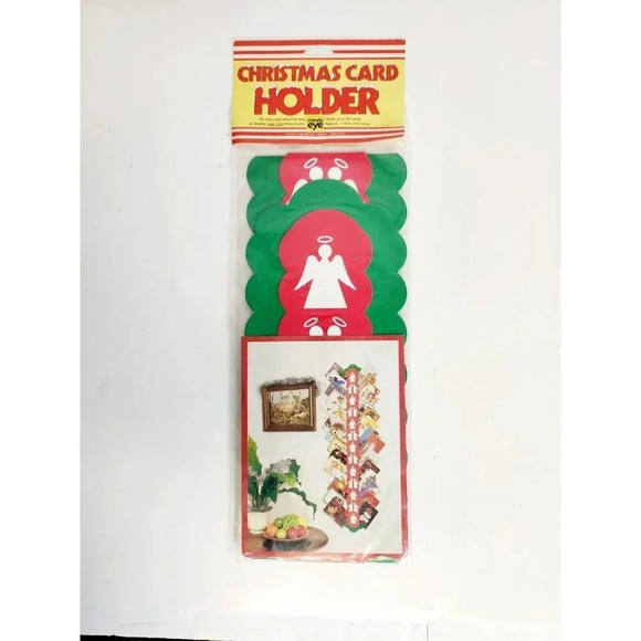 Vintage 1983 Christmas Angels Card Holder Cardboard Holds 30 Cards NIP 4… - Picture 1 of 5